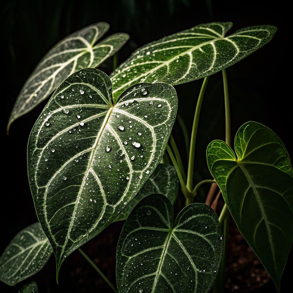 Anthurium clarinervium — aroid leaves